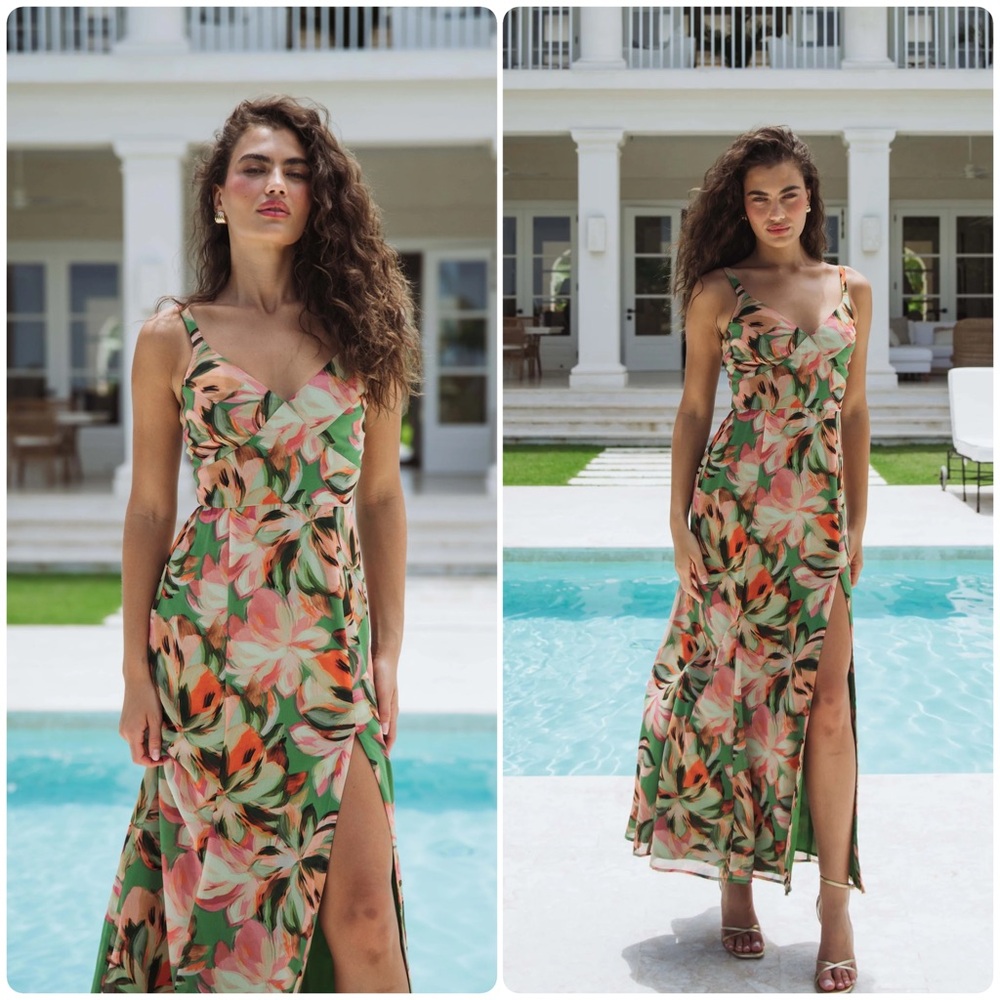 Anthropologie size 14 Hutch Mikayla Sleeveless V-Neck Side-Slit Maxi Dress